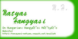 matyas hangyasi business card